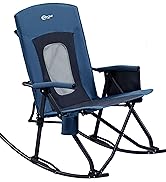 PORTAL Oversized Folding Rocking Camping Chair Portable Outdoor Rocker with High Back Hard Armres...