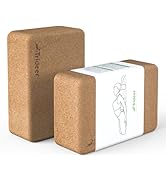 Trideer Cork Yoga Blocks, 2 Pack Natural Cork Blocks, High Density with Non Slip Surface, Eco-Fri...