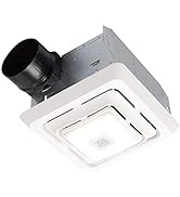 Broan-NuTone SPK80L Bluetooth Speaker Ventilation Fan with LED Light, 80 CFM, 2.5 Sones, White