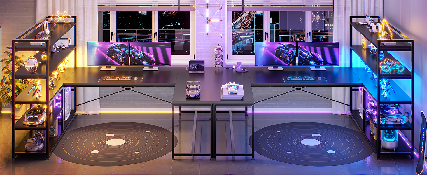 l shaped gaming desk corner computer desk 