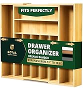 ROYAL CRAFT WOOD Luxury Bamboo Kitchen Drawer Organizer - Silverware Organizer, Utensil Holder &amp; ...