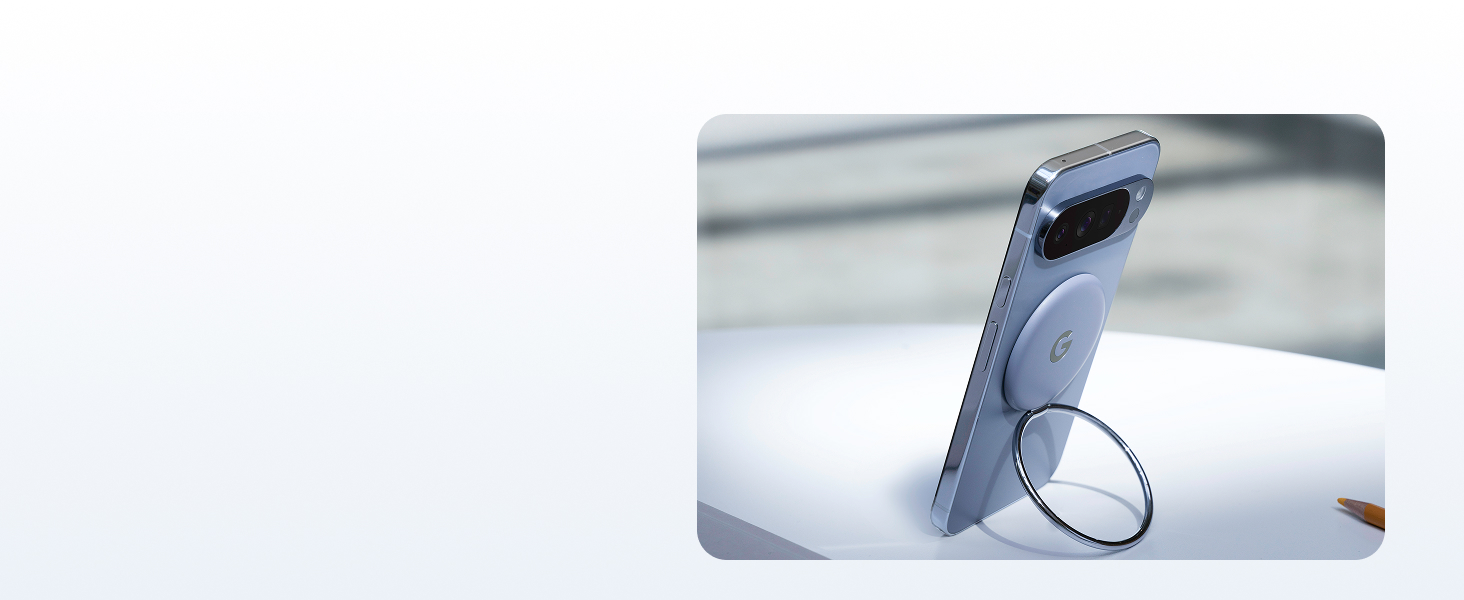 The Pixelsnap Ring Stand lets you stream, read, or make calls in landscape or portrait mode.[11]