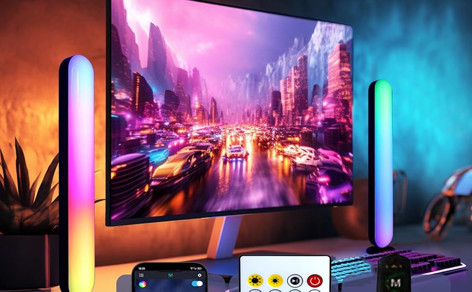 2pcs/set desktop atmosphere light, game rhythm light bars, Remote control/controller/APP control