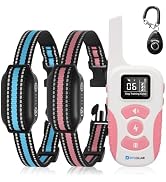 2-in-1 Bark Collar &amp; Shock Collar for Dogs, 3300Ft Dog Training Collar with Remote 2 Pack - Anti ...