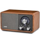 Joiimu Vintage Wood FM Radio Bluetooth Speaker,Retro Bluetooth Speaker HD Radio for Home Office K...