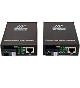 BAUDCOM Gigabit Ethernet Fiber Media Converter 10/100/1000M, BIDI 40km, Integrated Singlemode SC ...