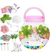 Unicorn Gifts for 4-12 Year Old Girls,Light-up Unicorn Terrarium Kit with Greeting Card,DIY Fairy...