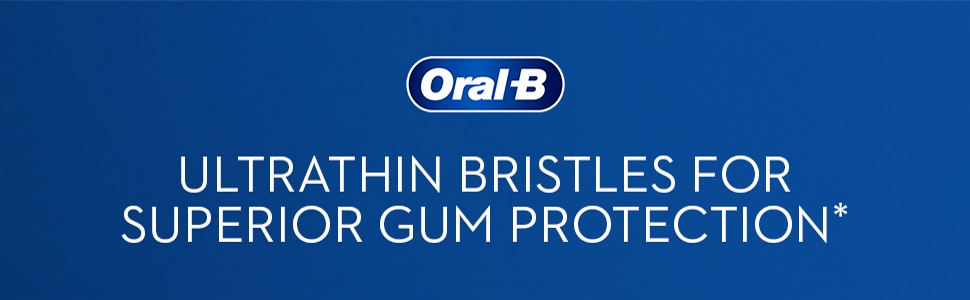 Oral-B ultrathin bristles for superior gum protection vs a regular manual toothbrush