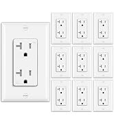 BESTTEN 10 Pack 20 Amp Decor Wall Receptacle Outlet, 20A Tamper-Resistant (TR) Electrical Outlet ...
