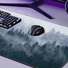 Large Elongated Gaming Mouse Pad With Stitched Edges
