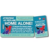 TLC Safety By Design My Pets are Home Alone Alert Emergency Wallet Card and Key Tag Medical ID Co...