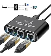 AILVLVNG Ethernet Splitter 1 to 3 1000Mbps Internet Splitter LAN Splitter RJ45 Either Network Spl...