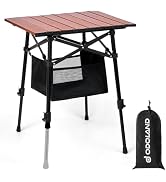 Odoland Folding Camping Table, Adjustable Height Large Portable Picnic Table with Storage Bag for...
