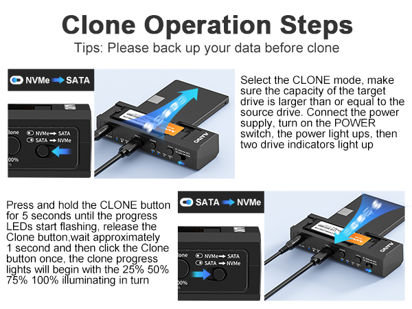M.2 to SATA SSD HDD Duplicator Cloner Copier