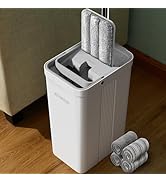 JOYMOOP Flat Mop System, Microfiber Mop and Bucket Set, White, Commercial &amp; Household Use, Hardwo...