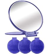 Compact Mirror Bulk Round Makeup Mirror for Purse, Set of 3, 2.6"L x 2.37"W (Blue)