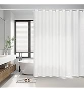 YINENN Frosted Shower Curtain Set with 12 Plastic Shower Hooks, Heavy Duty PEVA Waterproof 72Wx 7...