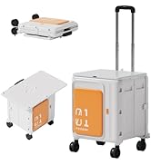 TODAYGO Foldable Utility Cart, Rolling Cart with 4 Locking 360° Wheels, Extra Large Capacity Stor...