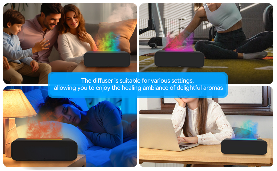 Color changing diffuser; Oil diffuser with remote; Flame humidifier; Diffusers home with flames 