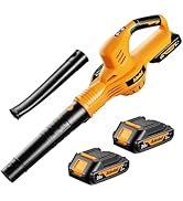 20V Cordless Leaf Blower, 150MPH Handheld Blower with 2 Batteries &amp; Charger, Variable Speed Small...