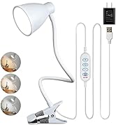 BOHON Clamp Lamp Reading Light 3 Color Modes 10 Brightness Dimmer Bedside Lamp 10W 38 LED Desk La...
