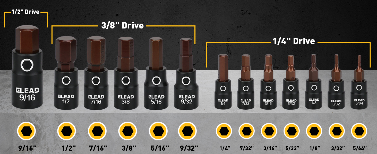 SAE Hex Bit Socket Set