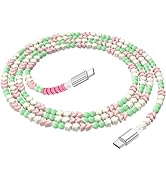 60W Beaded Charger Cord USB C to USB C Charging Cable 6.6ft, PD Fast Charge Cable for iPhone 17 1...