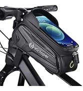 Victoper Bike Phone Front Frame Bag, Waterproof Bicycle Tube Bag, 2L PPU Cycling Pouch Bike Bag, ...