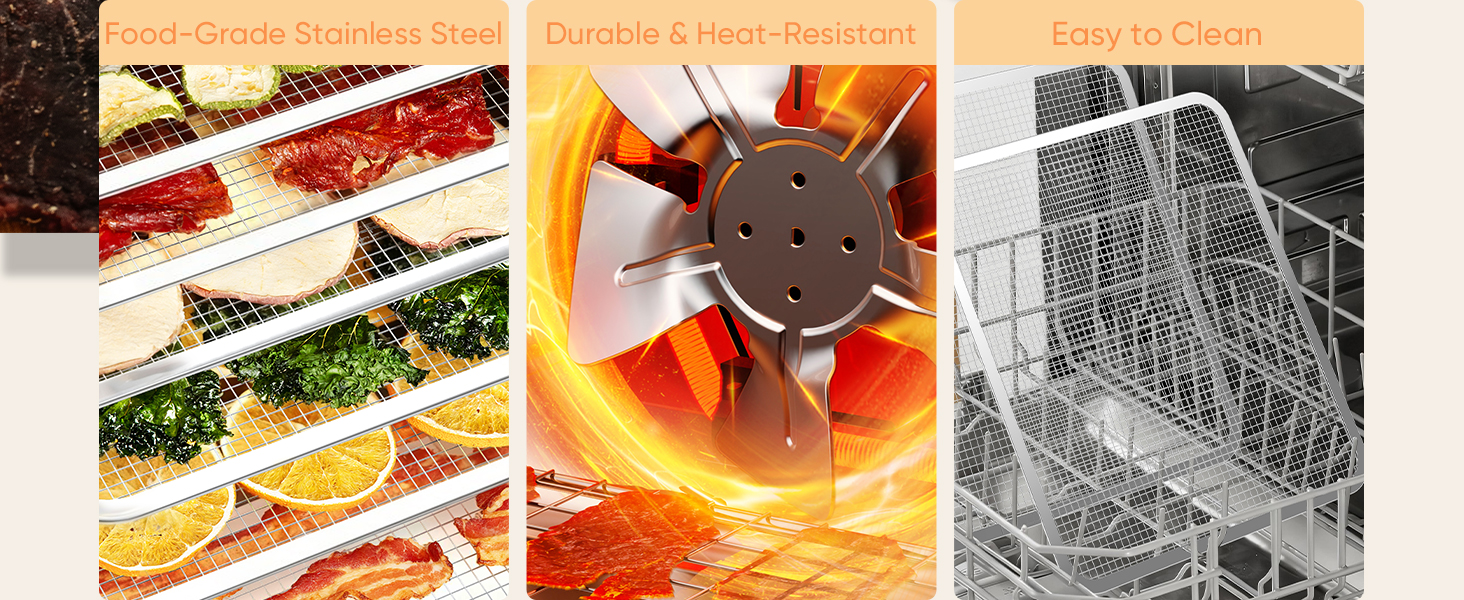 No plastic contact with food