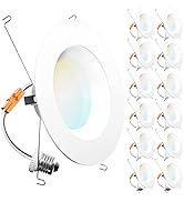 Sunco 12 Pack LED Recessed Lighting 6 Inch, Selectable 2700K/3000K/3500K/4000K/5000K, Dimmable Ca...