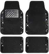 CAR PASS Bling Diamond Car Floor Mats, Sparkling Crystal Shining Glitter Rhinestone Carpet, Anti-...