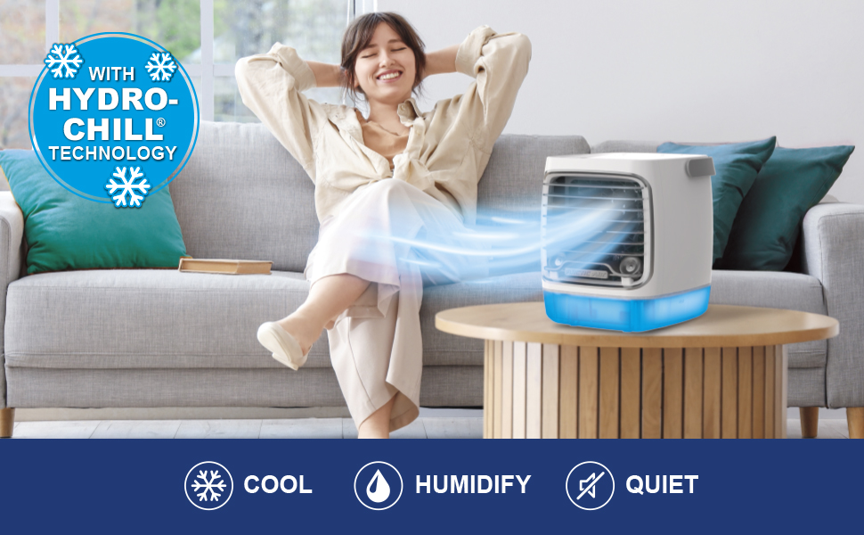 Arctic Air Turbo Chill: hydro chill technology, cool, humidify, quiet operation