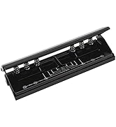 All Metal Adjustable 6-Hole Paper Puncher, A5 A6 A7 6 Ring Punch with Positioning Mark, 6 Sheet C...