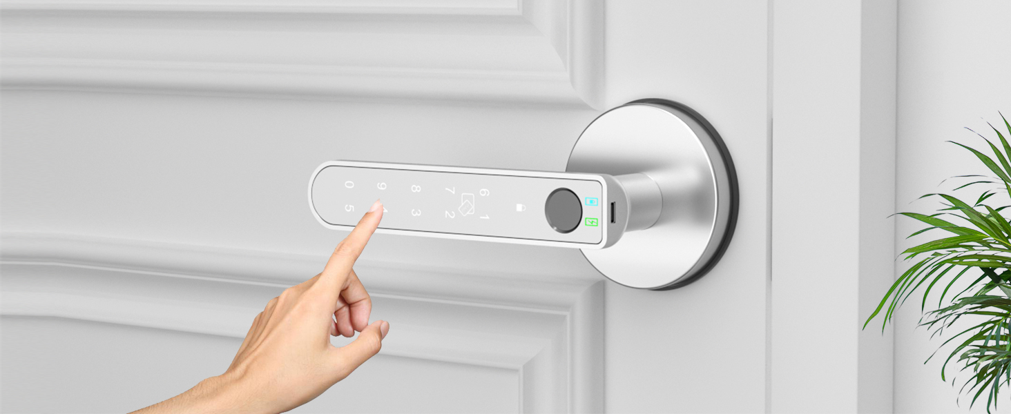 Passcode Door know with keypad Silver 