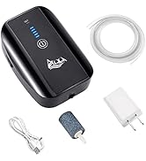 AQQA Aquarium Air Pump, Battery Rechargeable Portable Bubbles Oxygen Pump for Fresh &amp; Saltwater A...