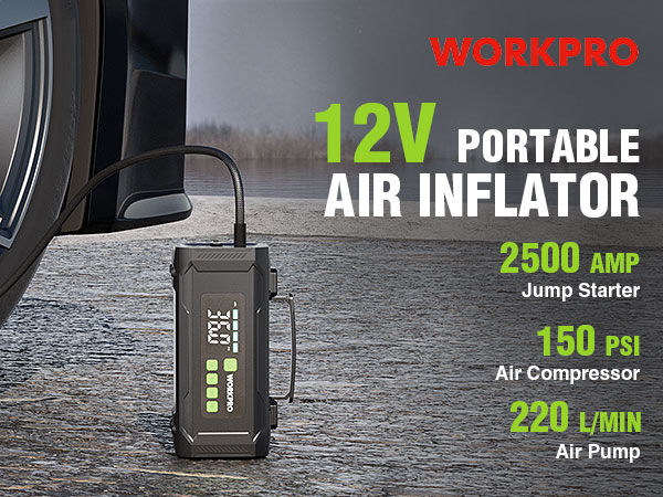 WORKPRO 12V Portable Air Inflator 