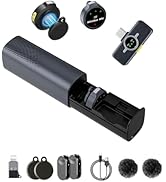 2Pack Wireless Lavalier Microphone for iPhone iPad Android with Charging Case, Mini Clip/Magnetic...