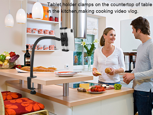 Kitchen Gooseneck tablet stand