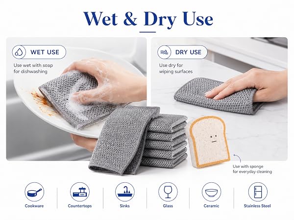 wet and dry wire dishcloth