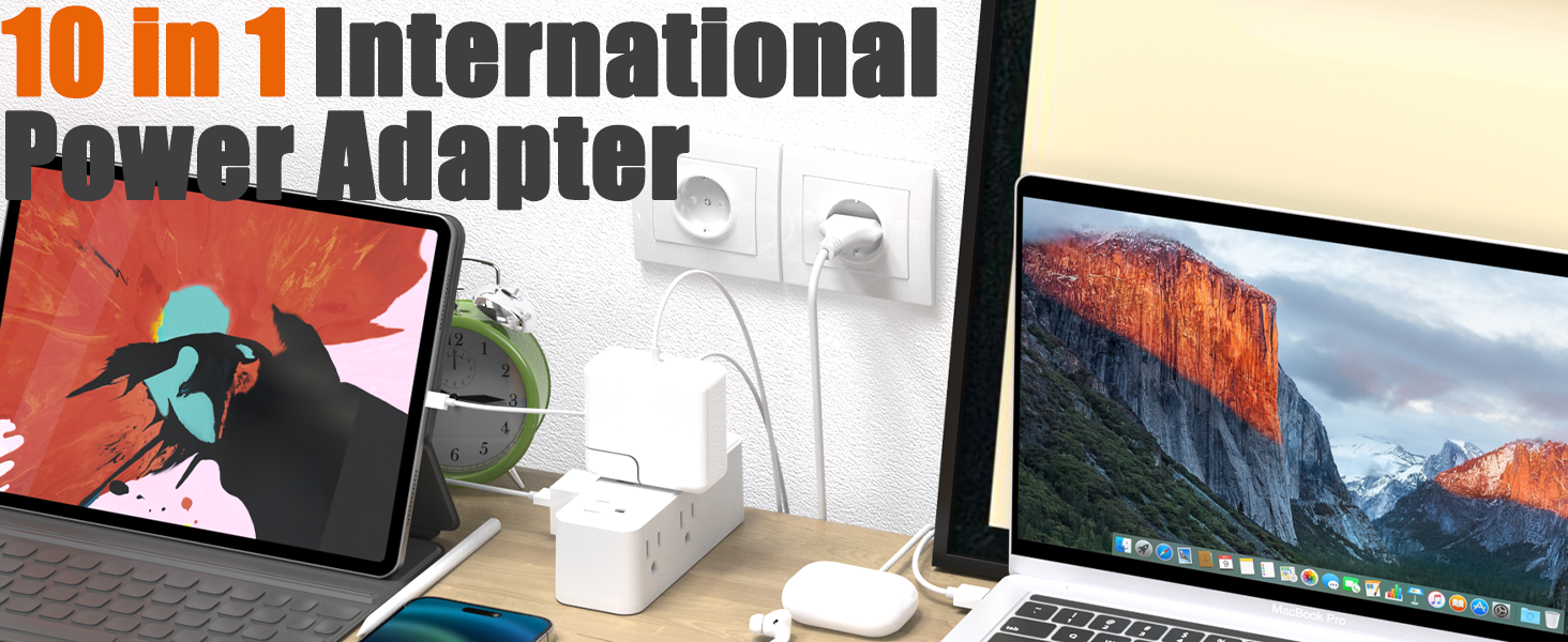 European Travel Plug Adapter,WRXDMC Universal Power Adapter for EU UK US AUS