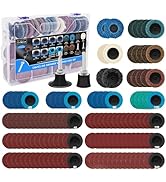 136 PCS 2 Inch Die Grinder Sanding Discs Bits, Quick Change Disc with 1/4Inch Roll Lock Holder fo...