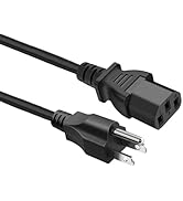 LIANSUM 5 FT 18 AWG 3 Prong Plug AC Cable for Samsung, Toshiba, LG, Sharp, Sony, AOC, BenQ, Acer,...