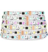 SEZO Addressable LED Strip TM1934 16.4ft/5m 60LEDs/M RGB Dual-Signal LED Programmable Pixel Rope ...