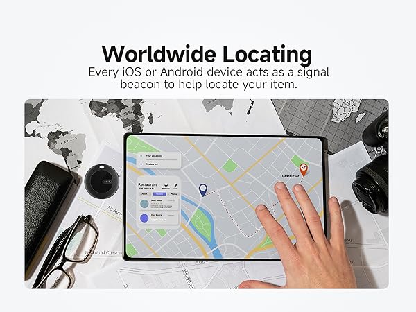 AirTag Bluetooth Tracker iOS or Android, Tracking Tag Key Finder Luggage Tracker Item Locator