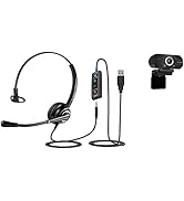 TruVoice VoicePro 30 USB and 3.5mm Headset with Noise Canceling Microphone and 1080P Webcam Bundl...