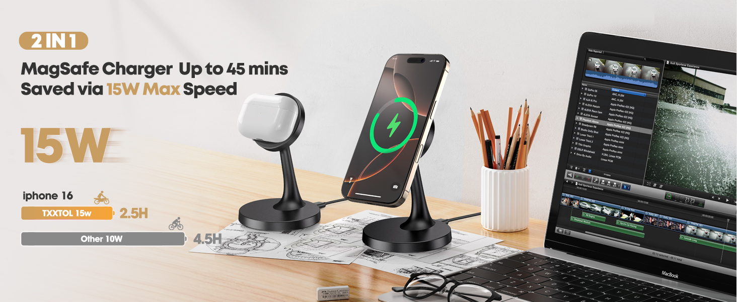Magnetic Wireless Charger iPhone Stand
