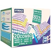20 Pack Vacuum Storage Bags, Space Saver Bags Compression Storage Bags for Comforters and Blanket...