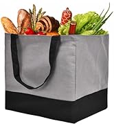 Canvas Reusable Grocery Bags Heavy Duty, 8.3 gal Foldable Large Canvas Tote Bag with Handles, Hol...