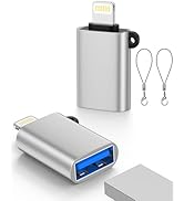Lightning Male to USB Female Adapter, USB to iPhone OTG Dongle Adapter, 2-Pack USB3.0 Camera Adap...