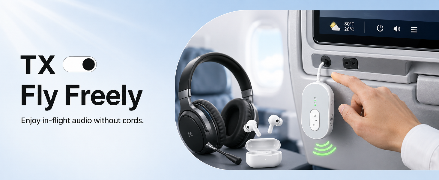 Airplane Bluetooth Adapter for Travel